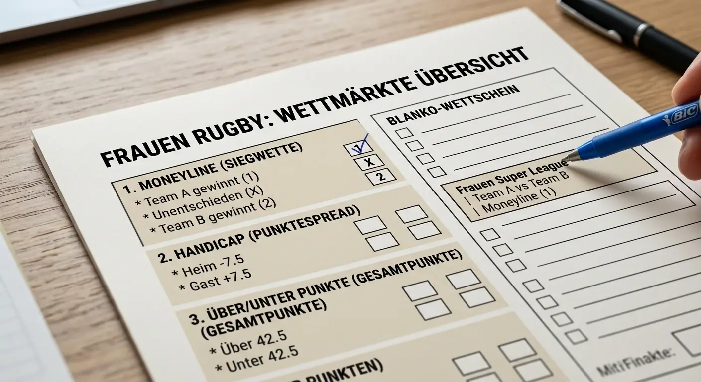 Verfügbare Wettmärkte für Frauen-Rugby Union bei deutschen Buchmachern – Siegwette, Handicap und Über/Unter