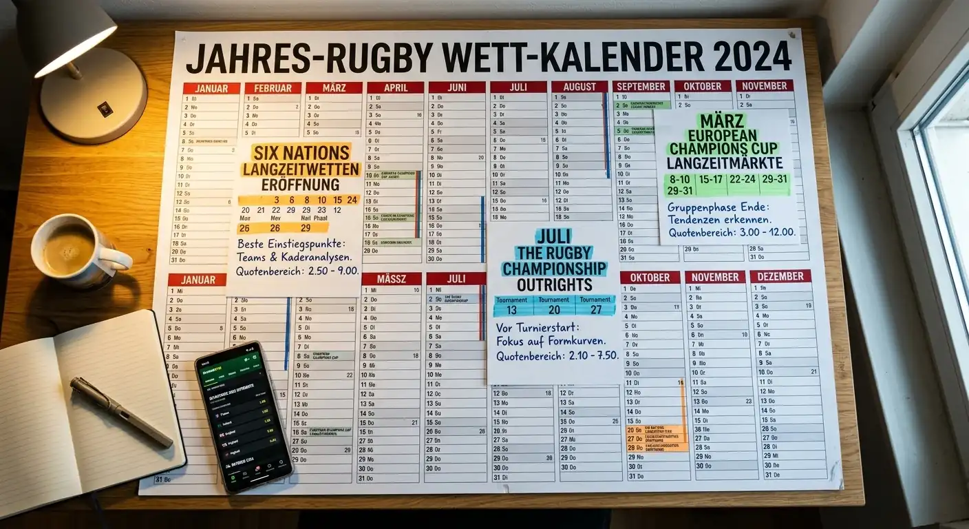 Rugby Langzeitwetten Kalender mit Outright-Wett-Fenstern für Six Nations, Rugby Championship und ECC
