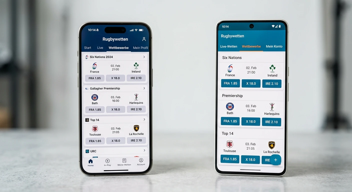 iOS- und Android-Apps für Rugby Sportwetten in Deutschland – Anbietervergleich auf dem Smartphone